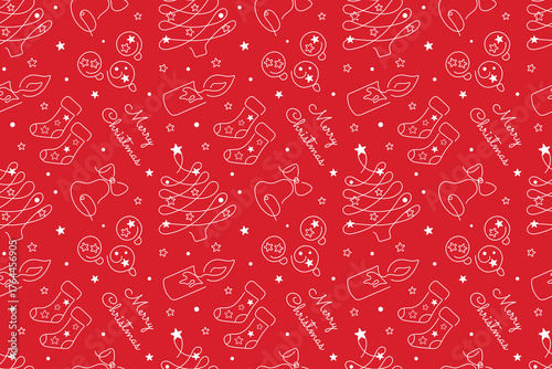 Seamless pattern on a Christmas theme. Vector illustration for decorating gifts for New Year and Christmas.