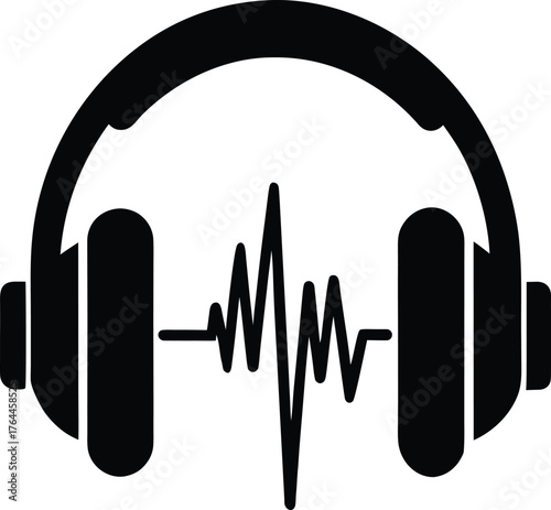 Headphones with Soundwave Icon