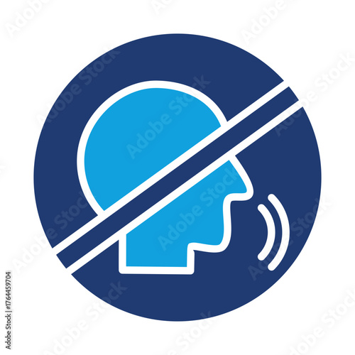 No Talking Flat Blue Icon