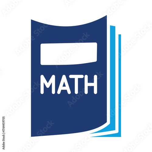 Math Book Flat Blue Icon
