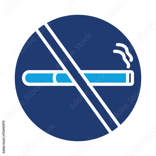 No Smoking Flat Blue Icon