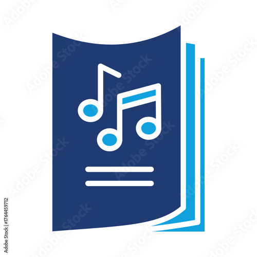 Music Book Flat Blue Icon