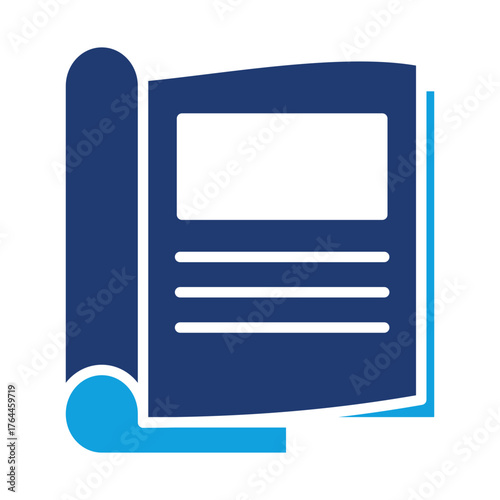 Magazine Flat Blue Icon