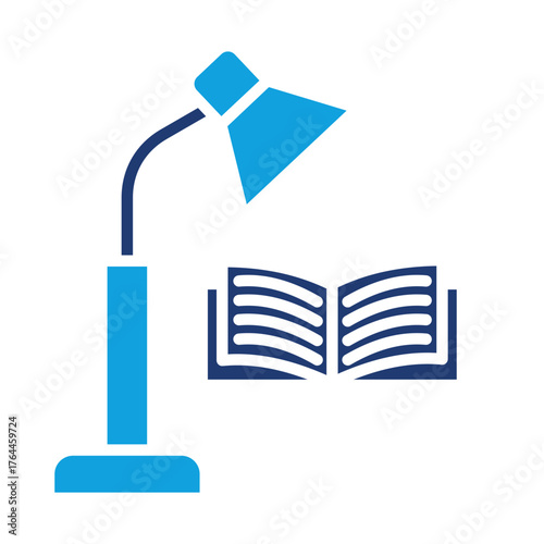 Reading Lamp Flat Blue Icon
