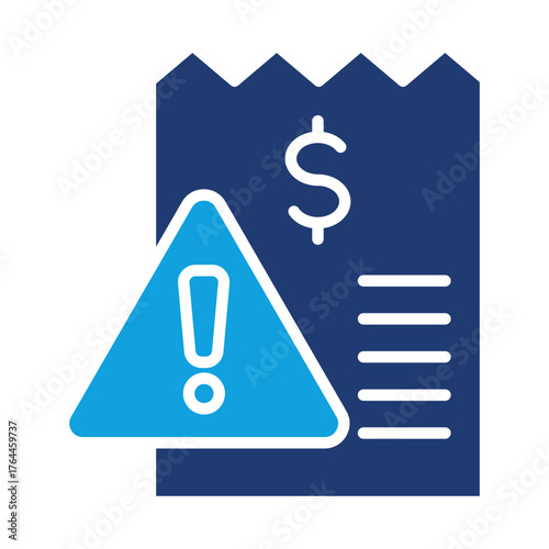 Late Fees Flat Blue Icon