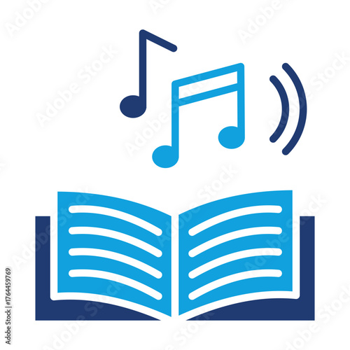 Audio Book Flat Blue Icon