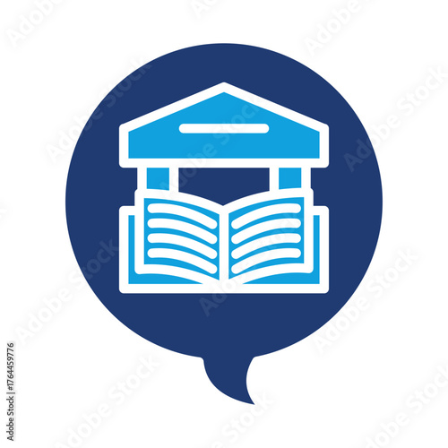 Library App Flat Blue Icon