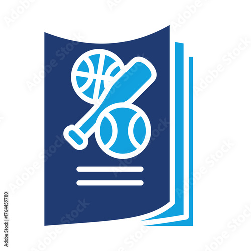 Sport Book Flat Blue Icon