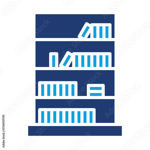 Book Case Flat Blue Icon