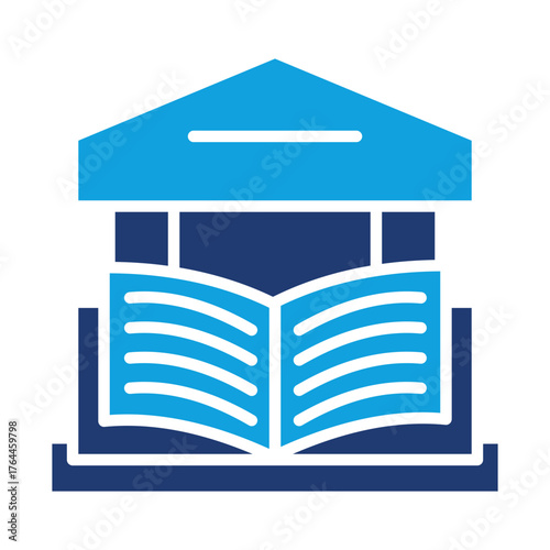 Library Flat Blue Icon