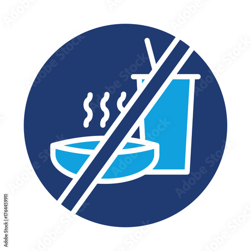No Food Flat Blue Icon