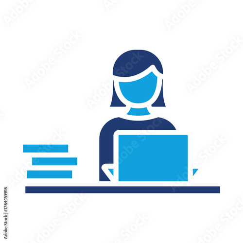 Librarian Flat Blue Icon