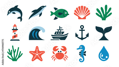 Vibrant underwater ocean scene with marine life and coral reefs