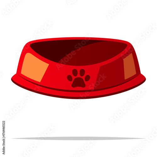 Empty pet bowl vector isolated illustration