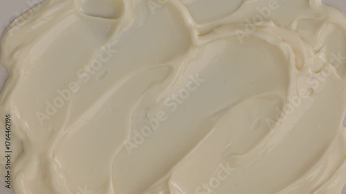 mayonnaise texture smear food on light surface zoom top