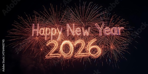 Happy New Year 2026 Fireworks Celebration