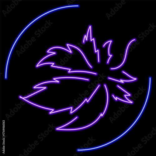 marijuana neon sign, modern glowing banner design, colorful modern design trends on black background. Vector illustration.