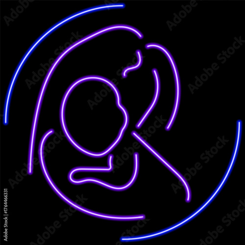 mother's day neon sign, modern glowing banner design, colorful modern design trends on black background. Vector illustration.