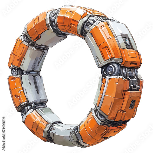 Torque Necklace, watercolor drawing vector, isolated on a white background.