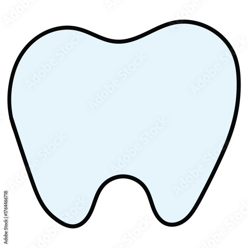 Hand-drawn cartoon tooth on a white background.