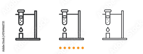 Heating Chemical Reaction icon. Thin line icon vector