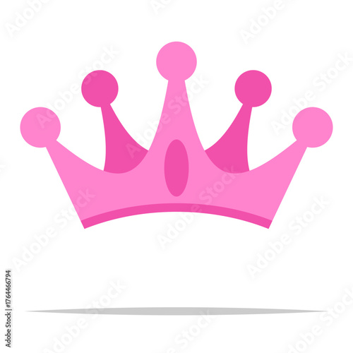 Pink crown vector isolated illustration