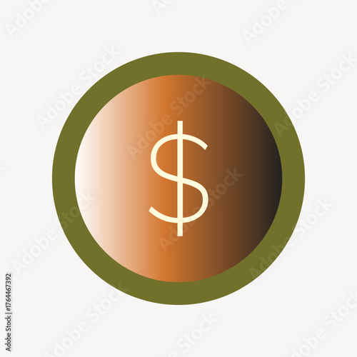 Dollar currency badge, finance graphic vector