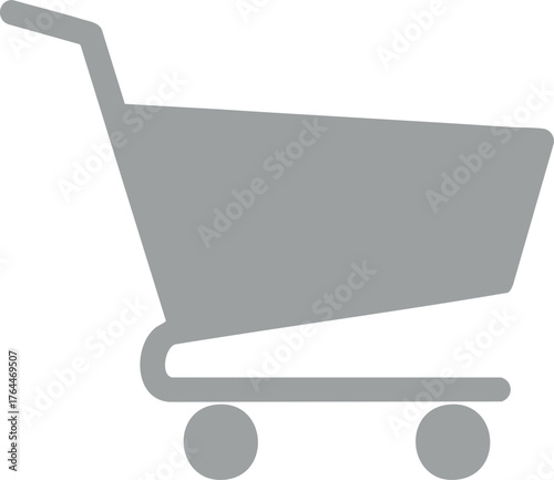 Shopping cart icon illustration in gray