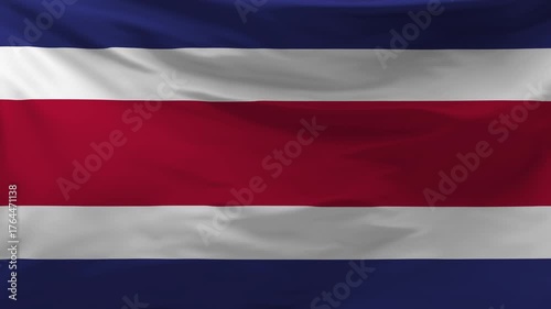 Costa Rica flag is waving in the wind.