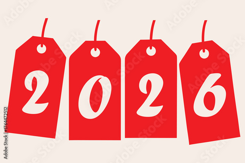Happy New Year 2026 Modern Festive Typography Vector
