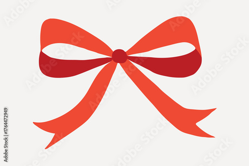 Red ribbon bow illustration vector