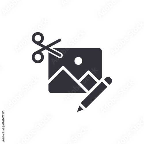 Image Editing Tool Solid Icon Design Illustration