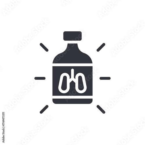 Lung Health Supplement Pill Bottle Icon Design