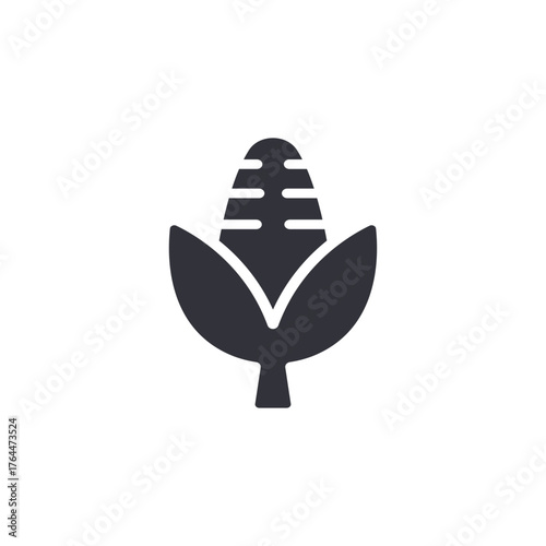 Simple Corn Icon Food Symbol Vegetable Illustration
