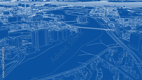 Urban Blueprint of a Cityscape