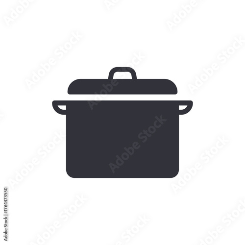 Cooking Pot Symbol Graphic Kitchenware Flat Vector Icon