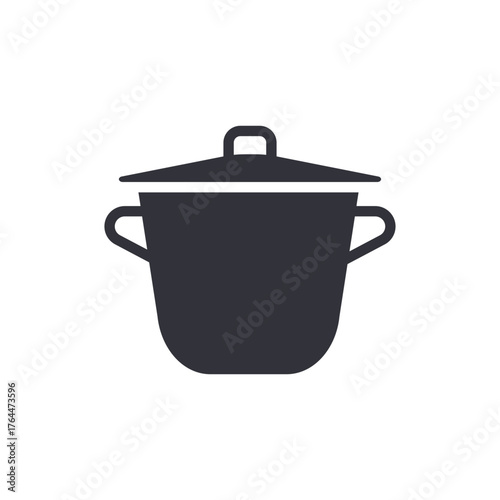 Simple Cooking Pot With Lid Icon For Food Preparation