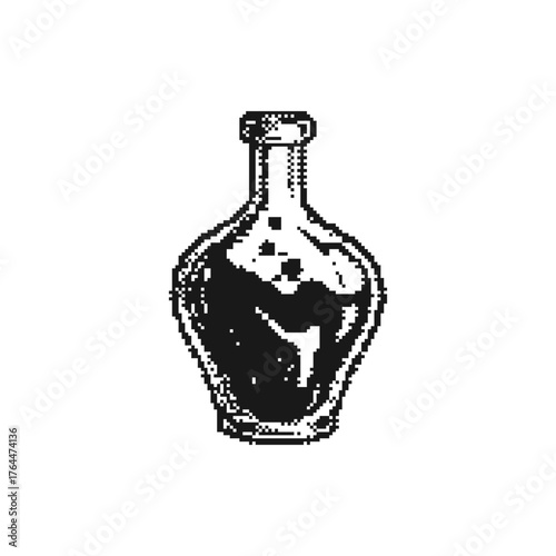 mystical potion bottle retro pixel art