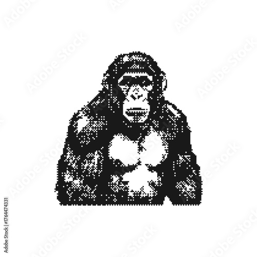 strong gorilla retro pixel art