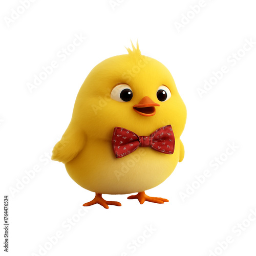 Adorable Chick 3d rendered, isolated on transparent background