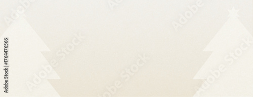 Minimalist background with cream color, featuring cream Christmas tree silhouettes. Soft texture, cream color enhances a festive background. Christmas tree graphic background. Beige background vector.