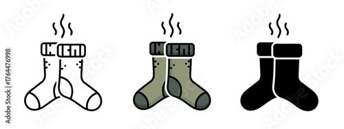 Set of Stinky Socks with Vapor Clouds in Flat Vector Style