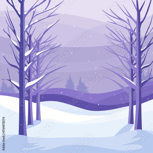 Unbenannt-180 Kopie Wald im Winter in lila Hintergrund mit Schnee Vektor
