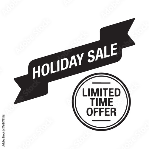Minimalist Holiday Sale Badges and Labels Set