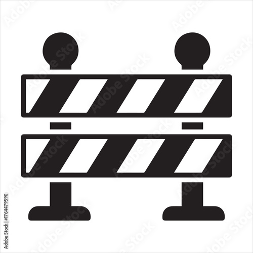 Construction barrier or road closure icon