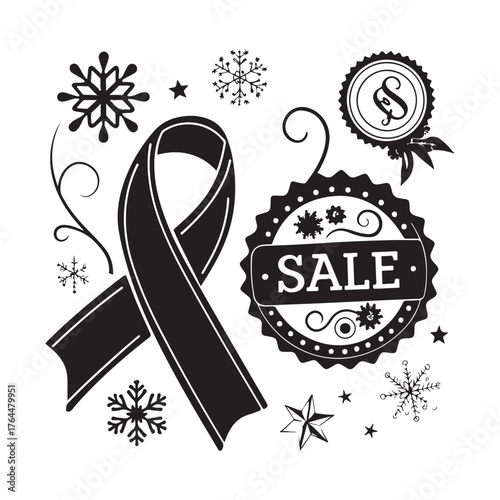 Minimalist Holiday Sale Badges and Labels Set