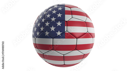 A soccer ball adorned with a nation's colors, representing sport, patriotism, and global competition.
