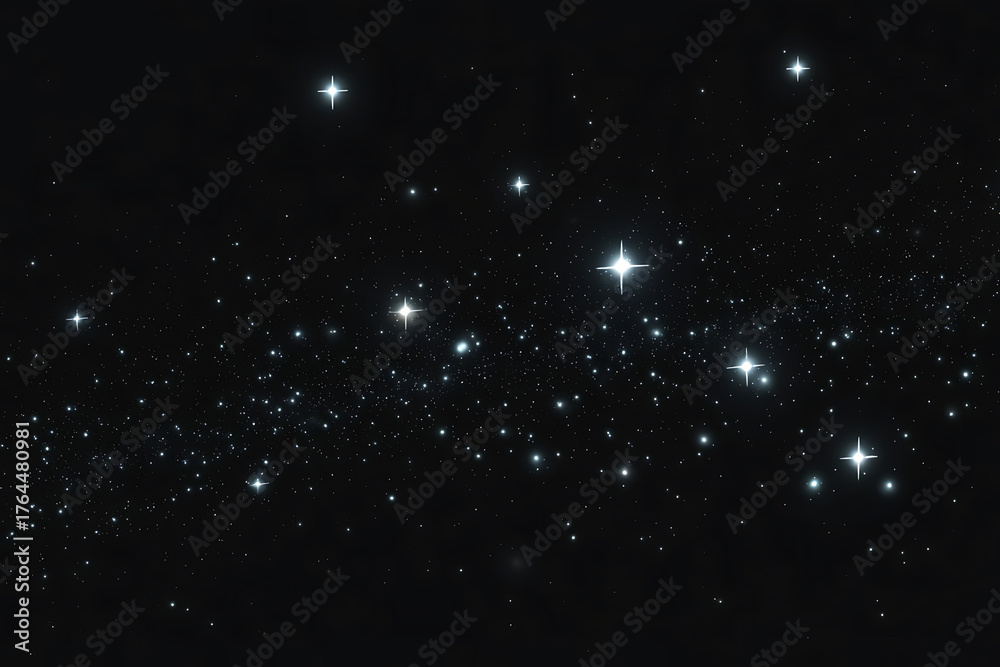 Fototapeta premium Vast, dark expanse filled with numerous twinkling stars, creating a celestial, cosmic scene.