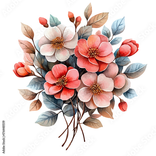 watercolor of Statement Pin, vector, isolated on a white background.