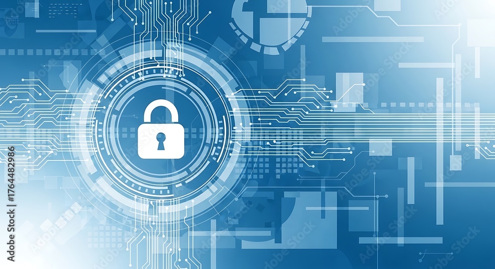 Obraz premium Cyber security digital lock technology background. Future technology web services for business and internet project